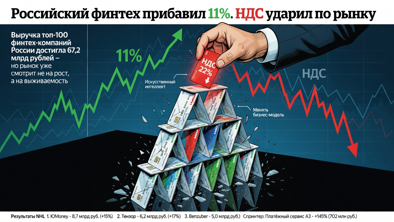Российский финтех прибавил 11%. НДС ударил по рынку